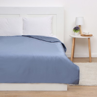 Пододеяльник евро «Этель» Blue lake, 200×215 см, мако-сатин, голубой