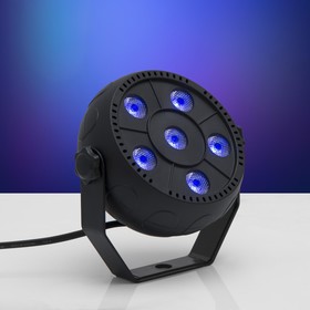 УЦЕНКА Прожектор PAR для сцены 6 × 1.5 Вт, свечение RGB, 220 В