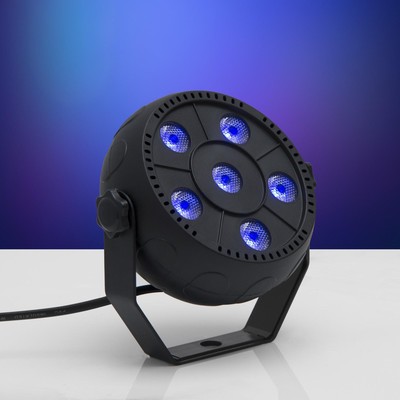 УЦЕНКА Прожектор PAR для сцены 6×1.5 Вт, свечение RGB, 220 В