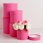 Набор круглых коробок 5в1 "Краски", розовый, 25 х 25 х 25 - 19 х 19 х 19 см - фото 5146909