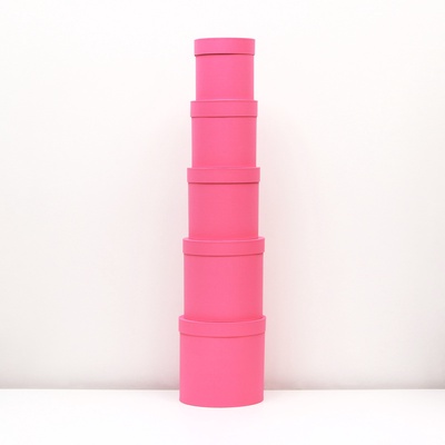 Набор круглых коробок 5в1 «Краски», розовый, 25×25×25 - 19×19×19 см