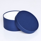 Подарочная коробка круглая «Глубина» темно-синяя, завальцованная без окна, 21×11 см - Фото 4
