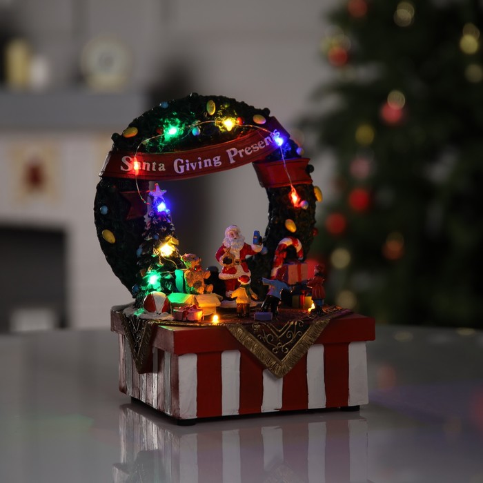 Светодиодная фигура «Ярмарка подарков» 26 × 20 × 16.5 см, полистоун, USB, свечение мульти - фото 1907912140