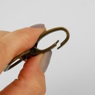 Карабин металлический, 45×38 мм / 32×2.7 мм, 10 шт., цвет бронзовый - Фото 3