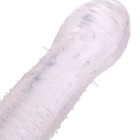 Насадка на пенис массажная, мягкая, ребристая с усиками, мод.D, силикон, прозрачный - Фото 4