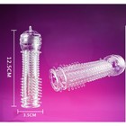 Насадка на пенис массажная с усиками, мягкая, ребристая, силикон, прозрачный - Фото 7