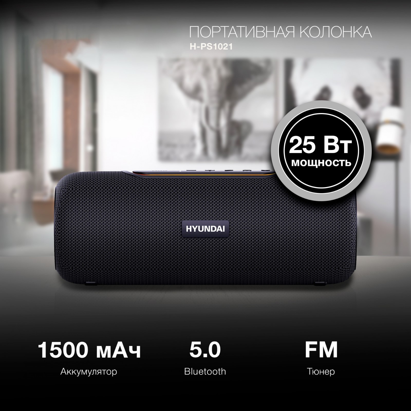 2) колонка Hyundai H-PS1025 - купить в Орске, цена 3 600 руб., продано 3 ноября