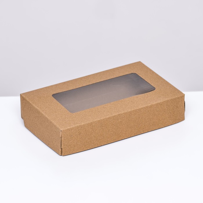 Коробка складная, крафт, 20 х 12 х 4 см, 1 л - Фото 1