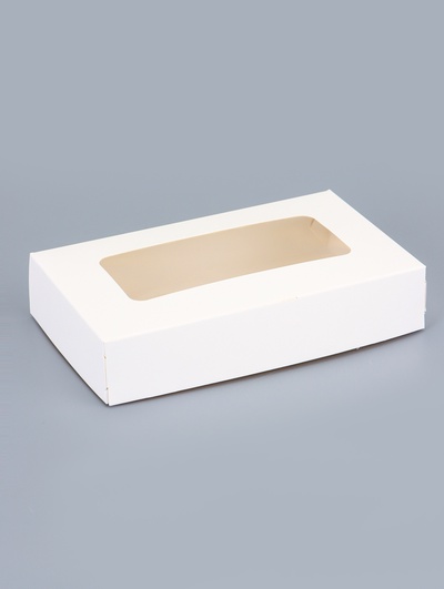 Контейнер на вынос, с окном, белый, 20×12×4 см