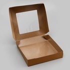 Коробка складная, с окном крафт, 20?20?4 см (комплект 20 шт) - фото 67926183