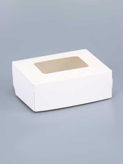 Контейнер на вынос, с окном, белый, 10×8×3.5 см