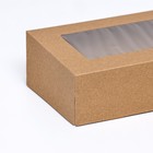 Упаковка для продуктов, крафт с окном, 23 х 14 х 6 см, 1,9 л - Фото 3