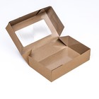 Упаковка для продуктов, крафт с окном, 23 х 14 х 6 см, 1,9 л - Фото 4