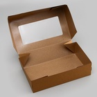 Упаковка для продуктов, крафт с окном, 23×14×6 см, 1.9 л - Фото 7