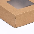 Коробка складная, с окном, крафт, 11,5 х 11,5 х 4 см - Фото 3