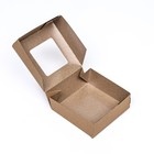 Коробка складная, с окном, крафт, 11,5 х 11,5 х 4 см - Фото 4