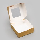 Коробка складная, с окном, крафт, 11.5?11.5?4 см (комплект 20 шт) - фото 67926193