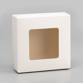 Коробка пищевая, с окном, белый, 11.5?11.5?4 см (комплект 20 шт)
