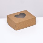 Коробка складная "Сердца", крафт, 10 х 8 х 3,5 см - Фото 1