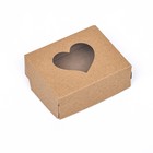Коробка складная "Сердца", крафт, 10 х 8 х 3,5 см - Фото 2