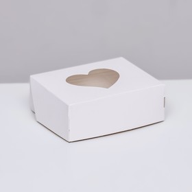 Коробка складная "Сердца", ,белый, 10 х 8 х 3,5 см