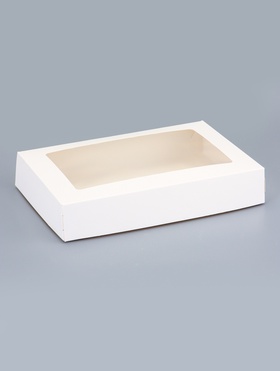 Коробка складная, с окном, белая, 28?20?5 см (комплект 20 шт)