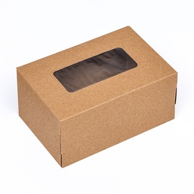 Коробка складная, с окном, крафт, 15 х 10 х 7 см (комплект 20 шт)