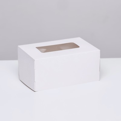 Коробка складная, с окном, белая, 15 х 10 х 7 см