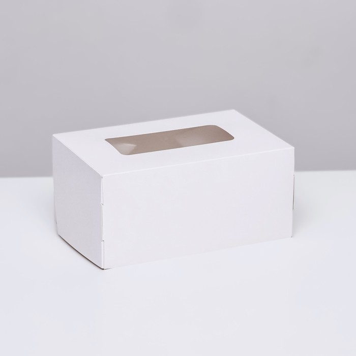 Коробка складная, с окном, белая, 15 х 10 х 7 см - Фото 1