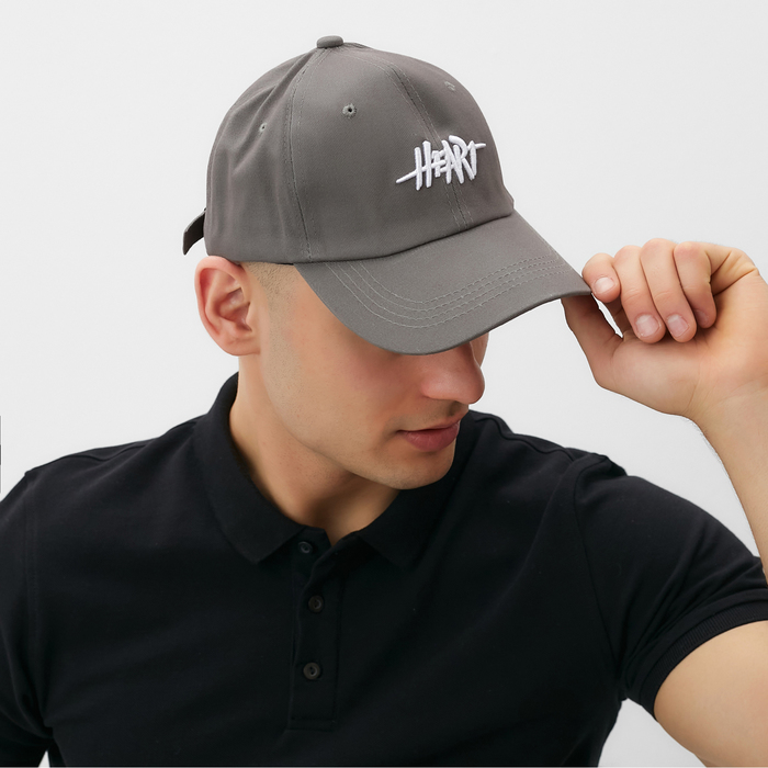 Кепка MINAKU Heart, серый, размер 56-58 - Фото 1