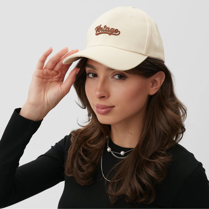 Кепка MINAKU Vintage, бежевый, размер 56-58 - Фото 1