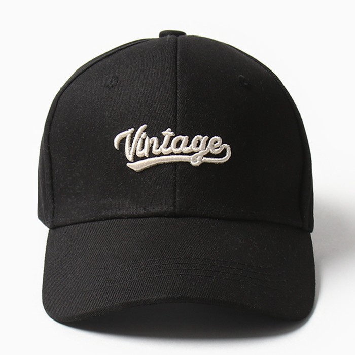 Кепка MINAKU Vintage, чёрная, размер 56-58 - Фото 1