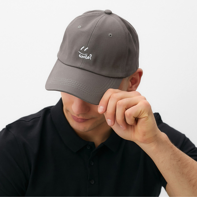 Кепка MINAKU Smile, серый, размер 56-58