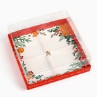 Коробка для для муссовых пирожных «Веселья», 17.8 х 17.8 х 6.5 см, Новый год - Фото 1