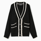 Кардиган на пуговицах женский, чёрный, размер 42-46 10133425