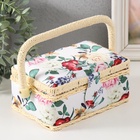 Шкатулка для рукоделия и шитья «Садовые цветы», хранение ниток, иголок, мелочи, 18×12×9.5 см - Фото 3