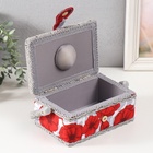 Шкатулка для рукоделия и шитья «Красные маки на белом», хранение ниток, иголок, мелочи, 18×12×9.5 см - Фото 5