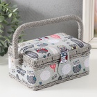 Шкатулка для рукоделия и шитья «Совы и перья», хранение ниток, иголок, мелочи, 18×12×9.5 см - Фото 3