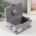 Шкатулка для рукоделия и шитья «Совы и перья», хранение ниток, иголок, мелочи, 18×12×9.5 см - Фото 5