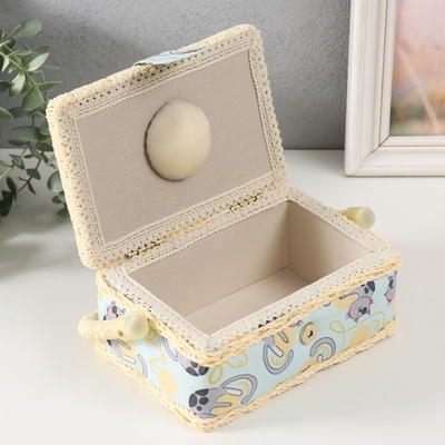 Шкатулка для рукоделия и шитья «Котята на клубках», хранение ниток, иголок, мелочи, 18×12×9.5 см