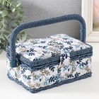 Шкатулка для рукоделия и шитья «Лиственные веточки», хранение ниток, иголок, мелочи, 18×12×9.5 см - Фото 3