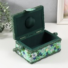 Шкатулка для рукоделия и шитья «Полевые цветы на зелёном», хранение ниток, иголок, мелочи, 18×12×9.5 см - Фото 5