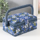 Шкатулка для рукоделия и шитья «Полевые цветы на синем», хранение ниток, иголок, мелочи, 18×12×9.5 см - Фото 3