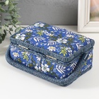 Шкатулка для рукоделия и шитья «Полевые цветы на синем», хранение ниток, иголок, мелочи, 18×12×9.5 см - Фото 6