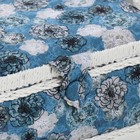 Шкатулка для рукоделия и шитья «Чёрно-белые цветы на голубом», хранение ниток, иголок, мелочи, 24×16×11 см - Фото 2