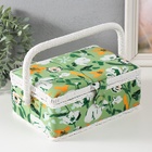 Шкатулка для рукоделия и шитья «Летние цветы на зелёном», хранение ниток, иголок, мелочи, 24×16×11 см - Фото 3