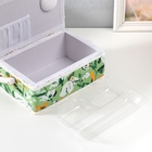 Шкатулка для рукоделия и шитья «Летние цветы на зелёном», хранение ниток, иголок, мелочи, 24×16×11 см - Фото 6