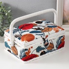 Шкатулка для рукоделия и шитья «Тропические листья», хранение ниток, иголок, мелочи, 24×16×11 см - Фото 3