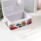 Шкатулка для рукоделия и шитья «Тропические листья», хранение ниток, иголок, мелочи, 24×16×11 см - Фото 6