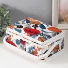 Шкатулка для рукоделия и шитья «Тропические листья», хранение ниток, иголок, мелочи, 24×16×11 см - Фото 7